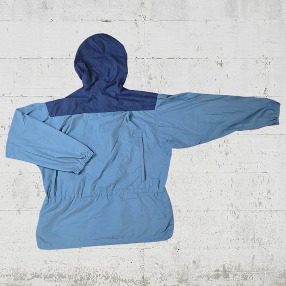 70s Vintage LL Bean Two Tone Blue Retro Half Zip Windbreaker Jacket Size Medium - Picture 10 of 10